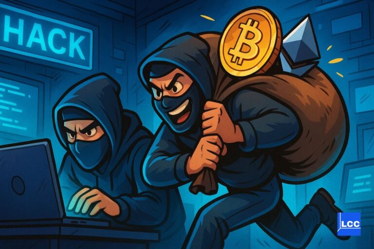 Des hackers qui volent un Bitcoin et un Ethereum en face d'un ordinateur