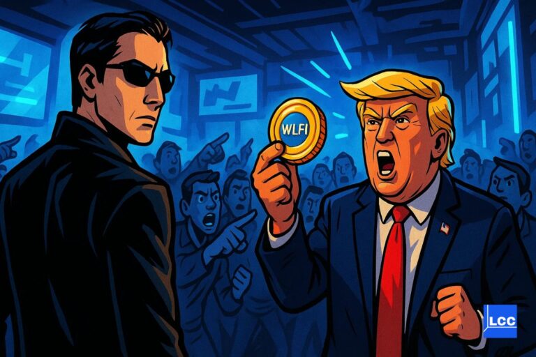 Trump qui parle de son token WLFI à James Wynn