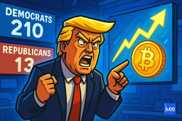 Trump énervé avec 210 démocrates et 13 républicains contre pointe du doigt le Bitcoin qui s'envole