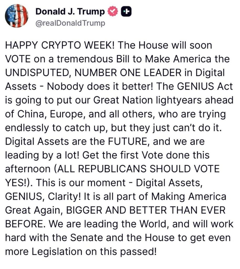 Trump bill à propos des cryptos