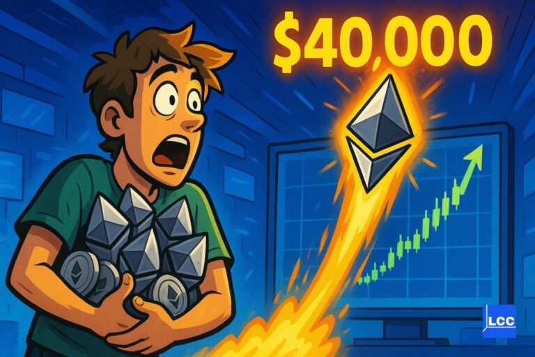 Ethereum qui s'envole vers les 40 000 $ avec une personne à côté qui a plein de tokens ETH